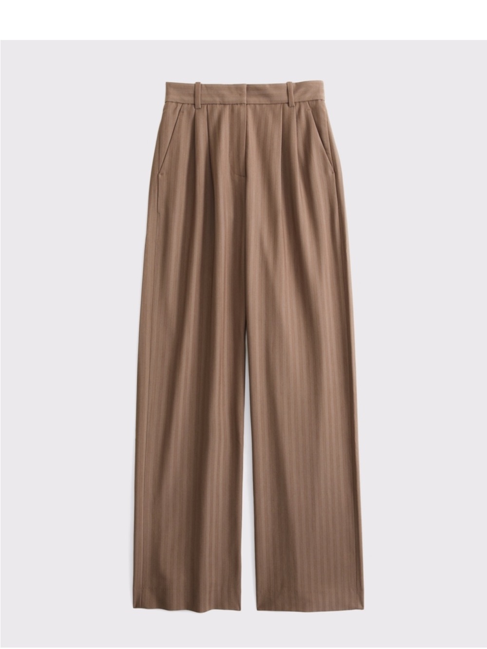 Abercrombie & Fitch Brown Pinstripe Wide-Leg Trousers - Picture 3 of 3